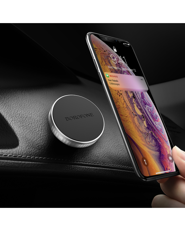 Дополнительное изображение книги «Borofone Car holder BH7 Platinum magnetic, stick-on base black»