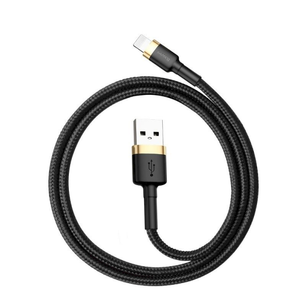 Обложка книги «Baseus CALKLF-BV1 Кабель Cafule USB Lightning 2.4A / 1m Gold + Black»