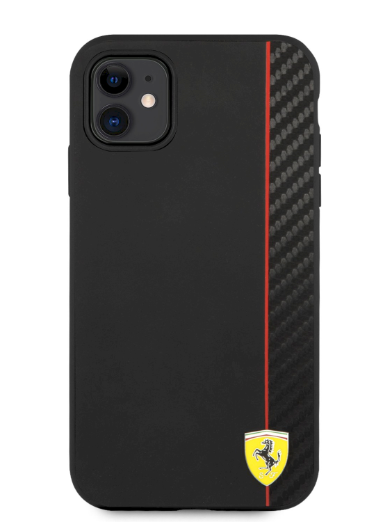 Обложка книги «FESAXHCN61BK Ferrari On Track Stripe Carbon Hard Case for iPhone 11 Black»