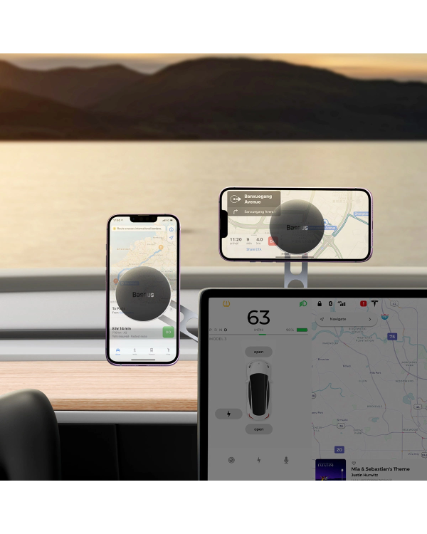Baseus T-Space magnetic car holder for the cockpit - silver