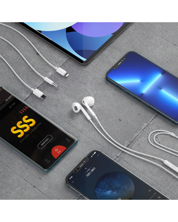 Dudao X14PROL-W1 Earphones with Lightning Connector white (X14PROL-W1)