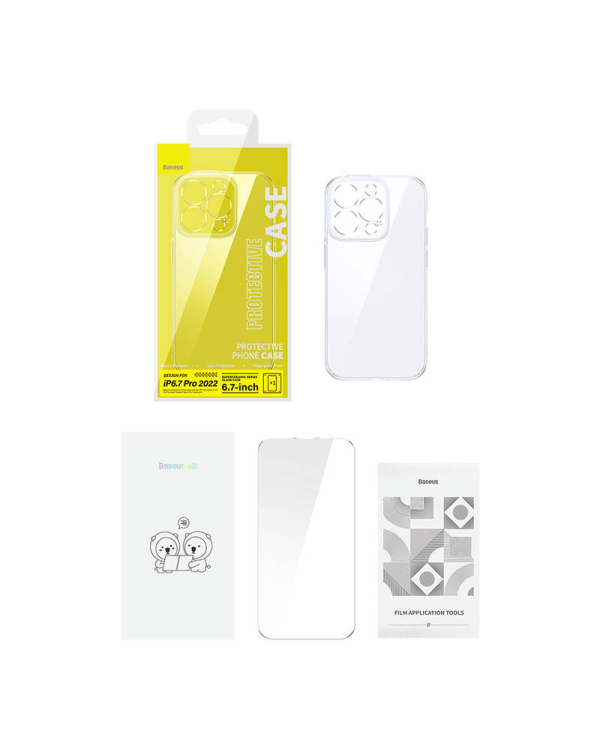 Baseus SuperCeramic Transparent Glass Case and Tempered Glass set for iPhone 14 Plus