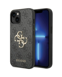 Guess GUHCP15S4GMGGR iPhone 15 6.1" grey hardcase 4G Big Metal Logo