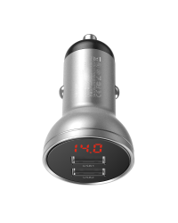 Baseus Digital Display Dual USB 4.8A Car Charger 24W silver (CCBX-0S)