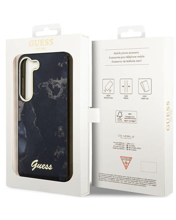 Guess GUHCS23SHTMRSK S23 S911 czarny|black hardcase Golden Marble Collection
