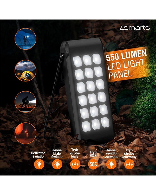 4smarts Powerbank Солнечный TitanPack Flex 10000mAh черный|оранжевый