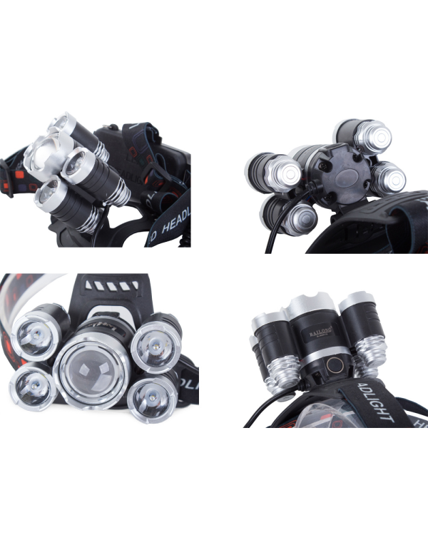 Налобный фонарь Goodbuy 5000T LED / IPX4 / дальность 400 м / 2 x 18650