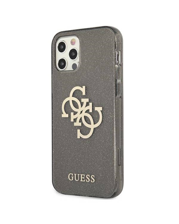 Guess GUHCP12LPCUGL4GBK iPhone 12 Pro Max 6,7" czarny|black hard case Glitter 4G Big Logo