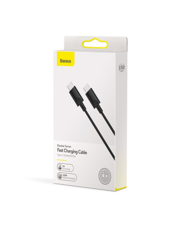 Baseus Xiaobai USB-C -> USB-C Провод для Зарядки 100W / PD 2.0 / 150 cm Черный