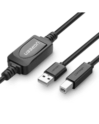 Active USB 2.0 A-B UGREEN US122 to printer, 15m (black)