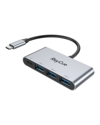 Концентратор RayCue 4-в-1 USB-C - 3x USB-A 3.0 5 Гбит|с + PD 3.0 100 Вт (серый)