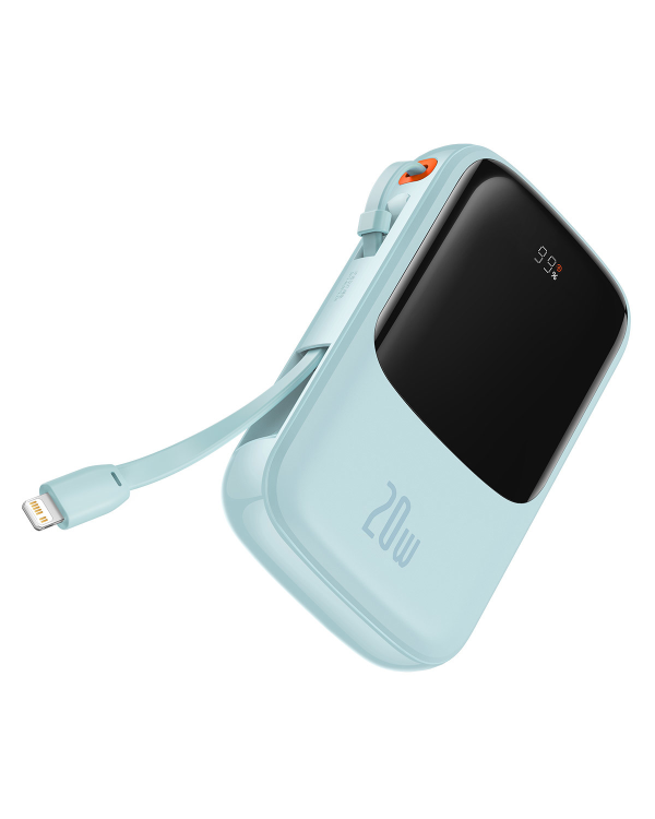 Baseus Qpow power bank 10000mAh built-in Lightning 20W Quick Charge cable SCP AFC FCP blue (PPQD020003)