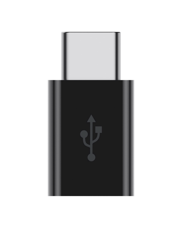 Fusion Универсальный Адаптер Micro USB на USB Type-C (USB-C) Черный (EU Blister)