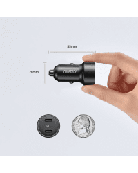 Choetech car charger 2x USB Type C Power Delivery 3.0 QuickCharge 3.0 AFC 36W 2.4A black (C0054)