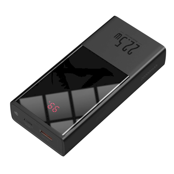 Baseus power bank 20000 mAh 22,5 W USB Type C / USB Power Delivery Quick Charge SCP AFC + USB - USB Type C cable black (PPMN-B01)