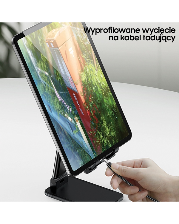 USAMS Uchwyt biurkowy na telefon|tablet czarny|black ZJ59ZJ01 (US-ZJ059)