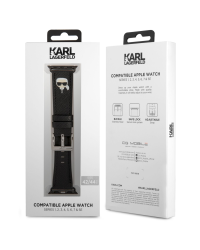 KLAWMOKHK Karl Lagerfeld Karl Head PU Watch Strap for Apple Watch 38/40mm Black