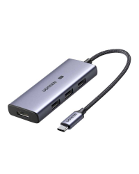 UGREEN CM500 4-in-1 Adapter USB-C to 3x USB 3.0 + HDMI2.1 8K (Grey)