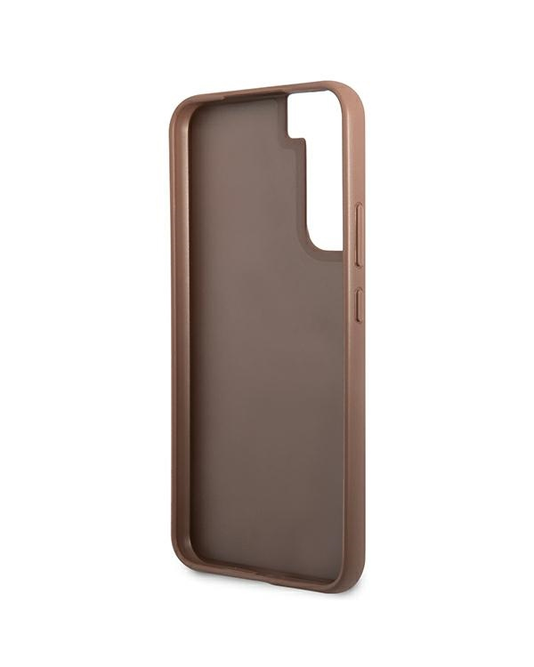 Guess GUHCS22SG4GFBR S22 S901 brązowy|brown hard case 4G Metal Gold Logo
