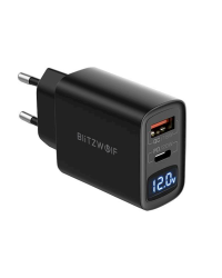 Wall charger Blitzwolf BW-S19, USB, USB-C, 20W (black)