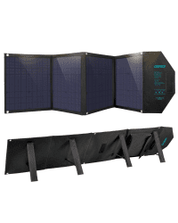 Choetech large foldable solar charger 80W solar photovoltaic USB Type C (Power Delivery) / 2x USB (Quick Charge / 2,4A) (158 x 41 cm) black (SC007)