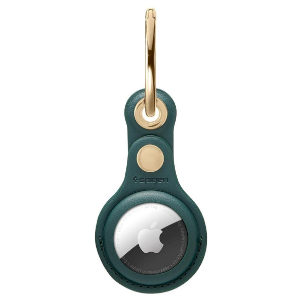 Spigen Cyrill кожаный брелок для Apple AirTag с кольцом для ключей зеленый Spigen Cyrill кожаный брелок для Apple AirTag с кольцом для ключей зеленый