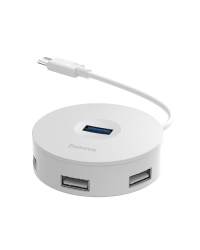 Hub USB-C 4w1 Baseus 15cm Biały