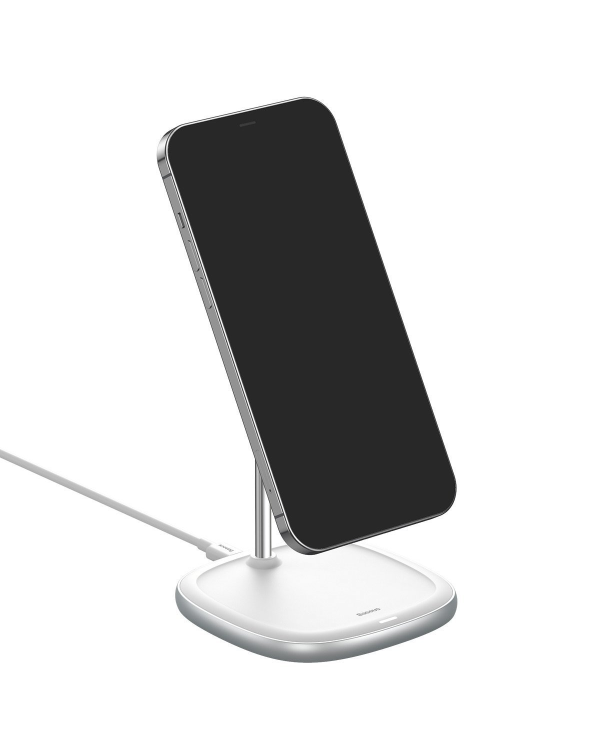 Baseus Swan MagSafe Magnetic Stand with Wireless Charger for iPhone 12 (white)