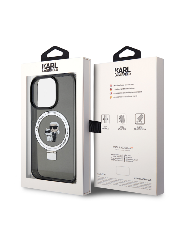 Дополнительное изображение книги «Karl Lagerfeld Ringstand Karl and Choupette MagSafe Case for iPhone 15 Pro Max Black»