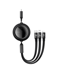 USB cable 3in1 Baseus Bright Mirror, USB-C to micro USB / USB-C / Lightning, 100W, 1.2m (black)