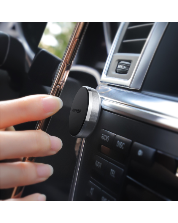 Дополнительное изображение книги «Borofone Car holder BH7 Platinum magnetic, stick-on base black»