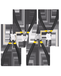 Circlip Pliers 7" Deli Tools EDL104407 (black)