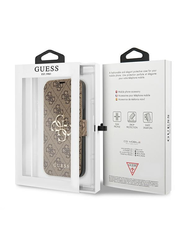 Guess GUBKP13X4GMGBR iPhone 13 Pro Max 6,7" |коричневый магнитный чехол 4G Big Metal Logo