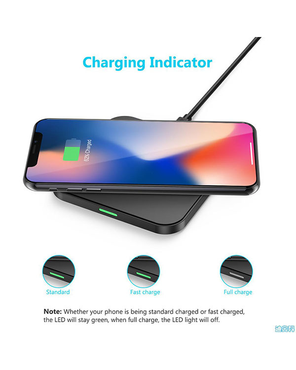 Дополнительное изображение книги «Wireless Induction Charger QI Universal Fast Charge - T-511 Square BLACK (min. 2A)»