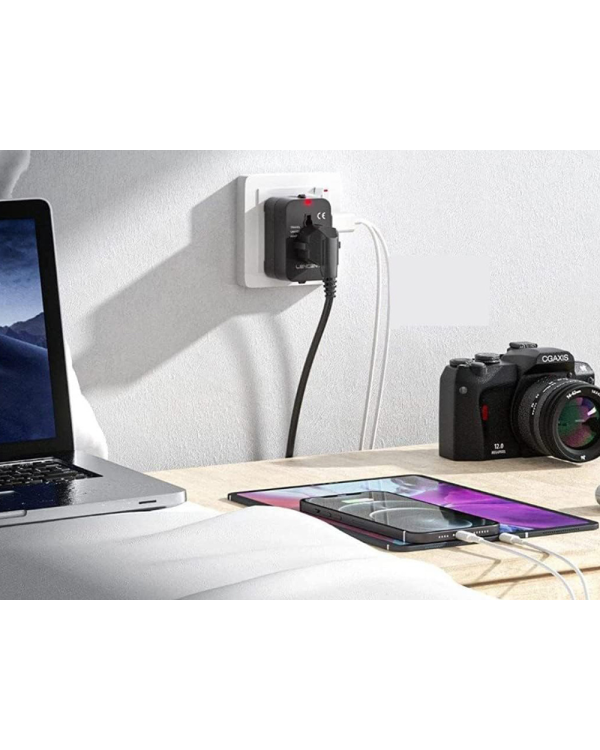Адаптер зарядного устройства Fusion Великобритания | США | AU | CH | EU | USB 2.1A | (220 В) черный