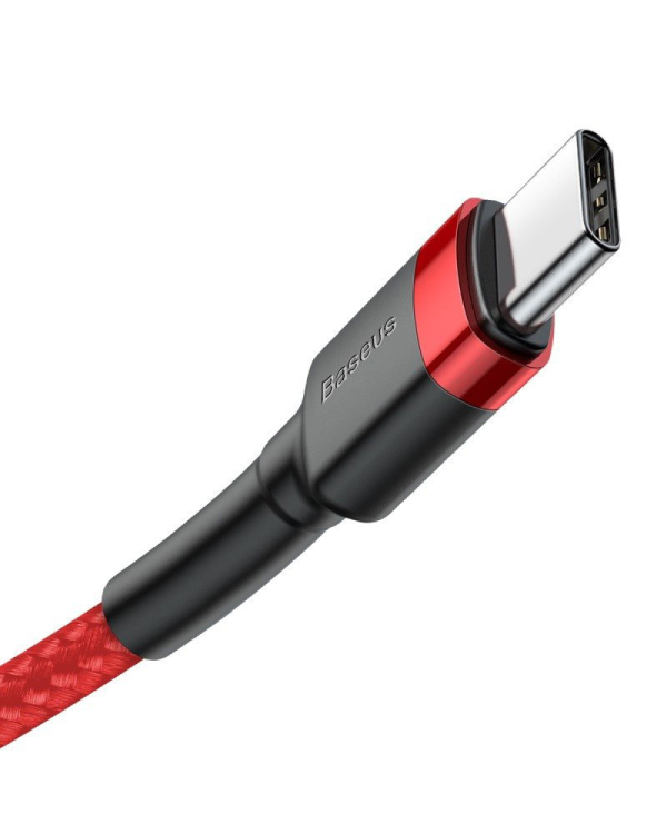 Плетеный нейлоновый кабель Baseus CATKLF-G09 USB-C | PD | PD2.0 | 60W | 20V | 3A | QC3.0 | 1м красный