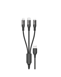 Fast charging cable 120W 1m 3in1 USB - USB-C | microUSB | Lightning Dudao L22X - silver
