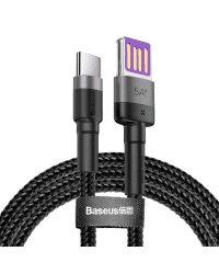 Baseus Cafule USB-C Cable Huawei SuperCharge, QC 3.0, 5A 1m (Black+Gray)
