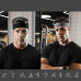 Elastic fabric headband for running fitness black