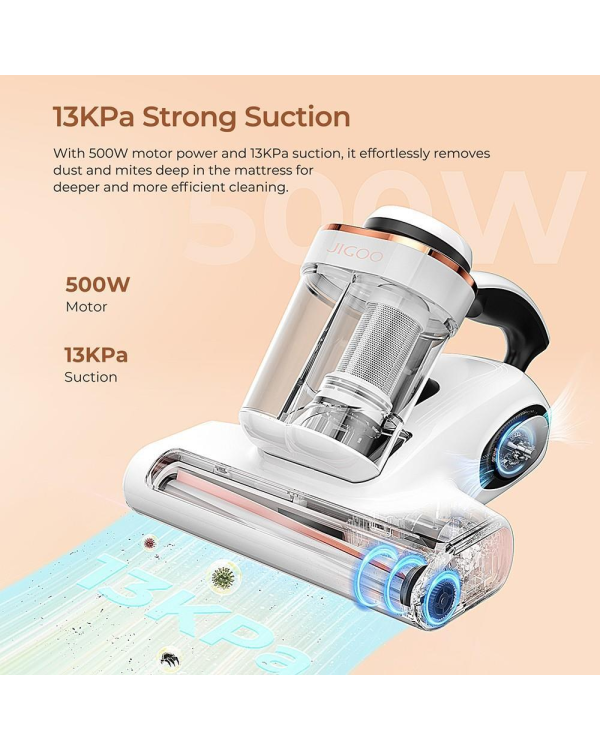 JIGOO J300 пылесос против клещей для матраса | дивана со съемным контейнером