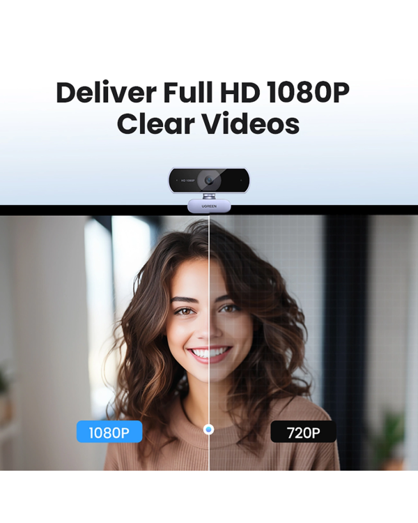 Дополнительное изображение книги «Веб-камера Ugreen CM678 USB HD - серый»