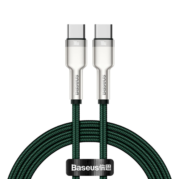 Baseus Cafule Series Metal Data USB Type C - USB Typ C Cable Power Delivery 100 W (20 V / 5 A) 1 m green (CATJK-C06)