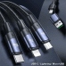 Дополнительное изображение книги «USAMS Kabel U71 3w1 1.2m 6A Fast Charge czarny|black (USB|USB-C na lightning|microUSB|USB-C) SJ511USB01 (US-SJ511)»