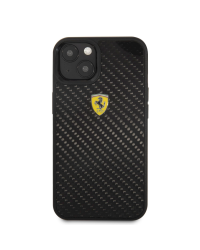 FEHCP13SFCABK Ferrari Real Carbon Hard Case for iPhone 13 Mini Black