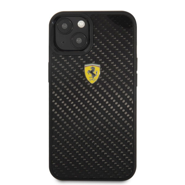 Обложка книги «FEHCP13SFCABK Ferrari Real Carbon Hard Case for iPhone 13 Mini Black»