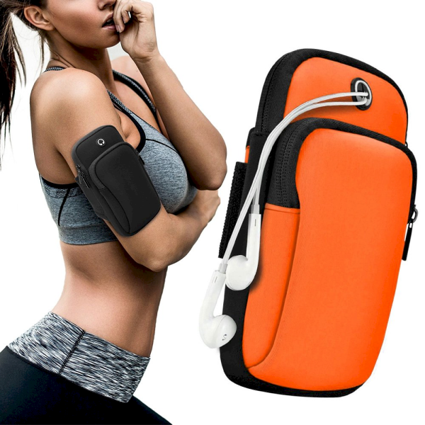 Running armband sports phone band case orange