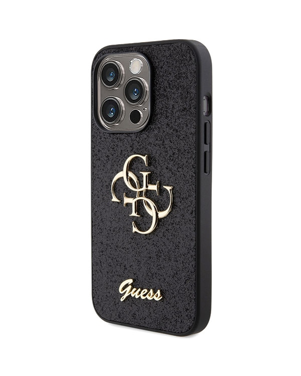 Guess GUHCP15XHG4SGK Apple iPhone 15 Pro Max 6.7" black hardcase Glitter Script Big 4G