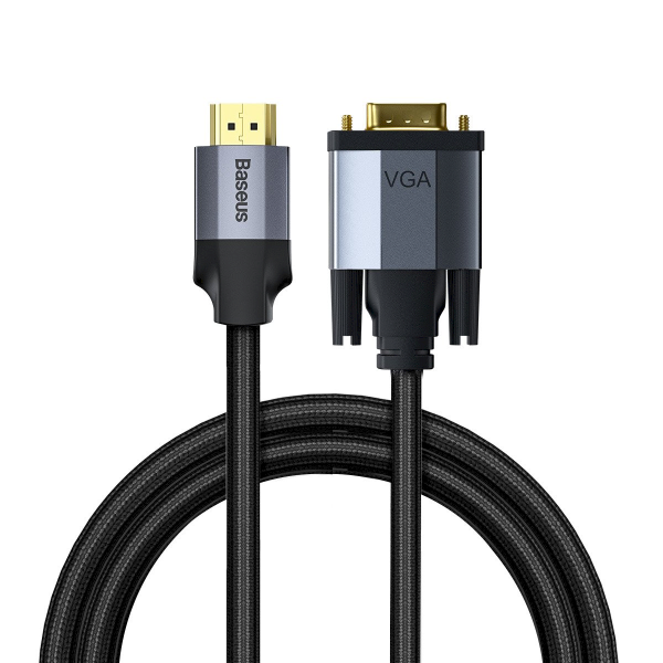 Baseus Enjoyment Series VGA Male To HDMI Male Cable 1m Dark gray