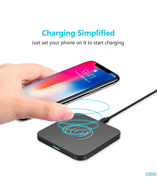 Дополнительное изображение книги «Wireless Induction Charger QI Universal Fast Charge - T-511 Square BLACK (min. 2A)»