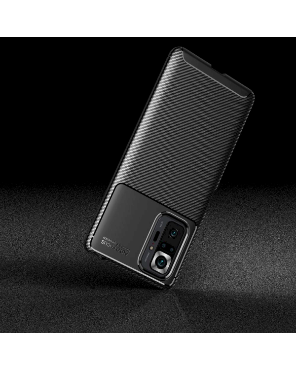 Fusion carbon fiber силиконовый чехол для Xiaomi Redmi Note 10 Pro черный